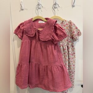 4T Pink Smocked and Floral Kids Dresses